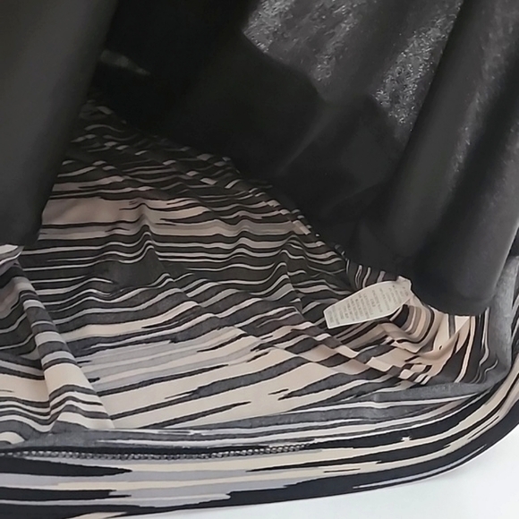 Connected Apparel Tiered Sheath Dress  Beige Black Stripes 1/2 Sleeves Size 16 - Picture 8 of 15